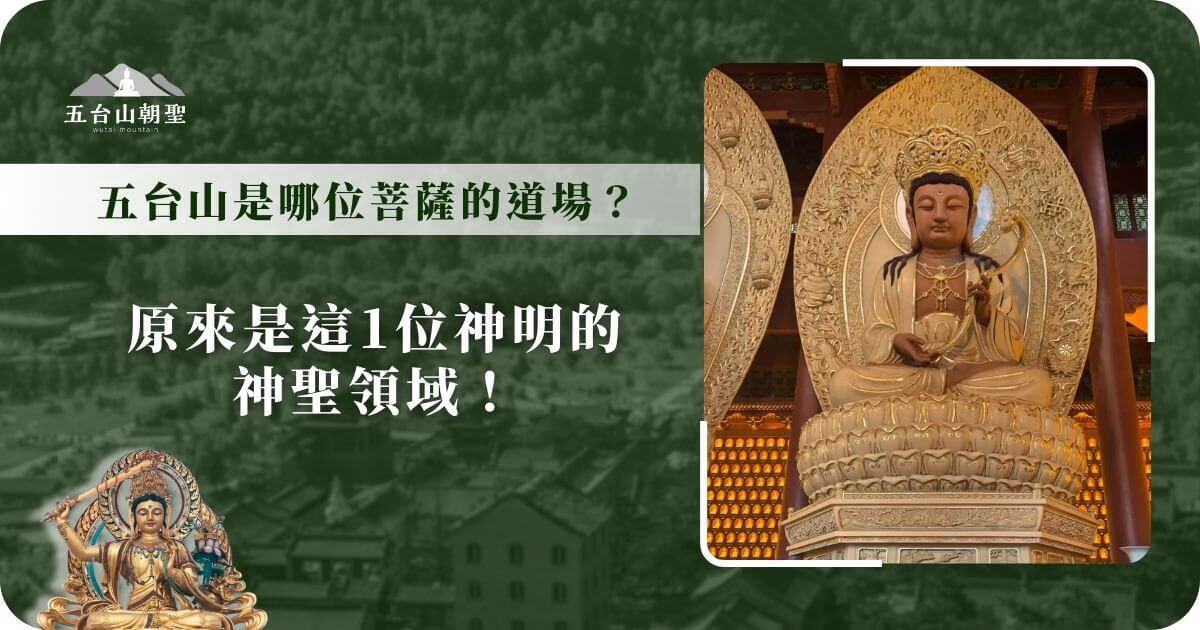 這張圖片展示了五台山（Mount Wutai）內的一尊巨大菩薩像，精美的雕刻與細緻的藝術表現讓人感受到深厚的宗教氛圍。五台山被視為文殊菩薩的道場，這裡是朝聖者尋求智慧與心靈啟發的神聖之地。圖片的菩薩像象徵著文殊菩薩的慈悲與智慧，傳達了五台山對信徒的精神引導和庇佑。這張圖片是介紹五台山朝聖意義的理想選擇，激發讀者深入了解該地的宗教與文化價值。